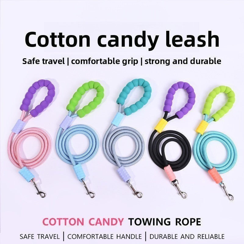 The Spoiled Pet Club Astor rope leashes in various colors with comfortable foam handles for cats and dogs.