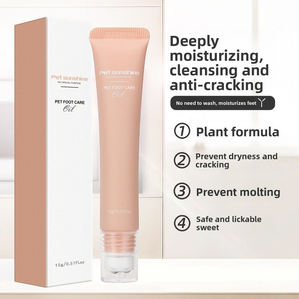 The Spoiled Pet Club Silken Step Paw Cream in a beige tube and box for moisturizing and protecting dog and cat paws.