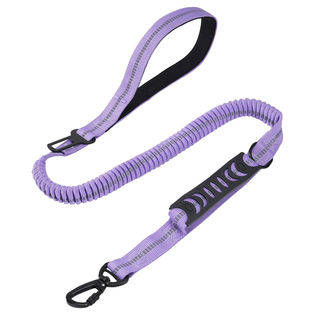 The Spoiled Pet Club purple multifunctional dog leash with shock-absorbing polyester and a padded handle