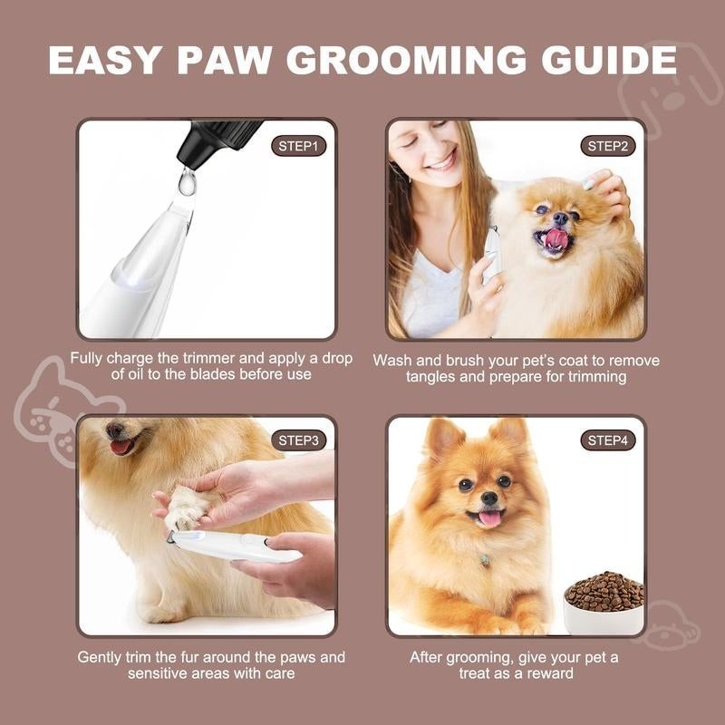 The Spoiled Pet Club Spoiled Spa Trimmer for gentle, stress-free pet grooming with LED light.