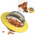 The Spoiled Pet Club yellow Nova Treat Dispenser with clear dome for interactive dog play and treat training